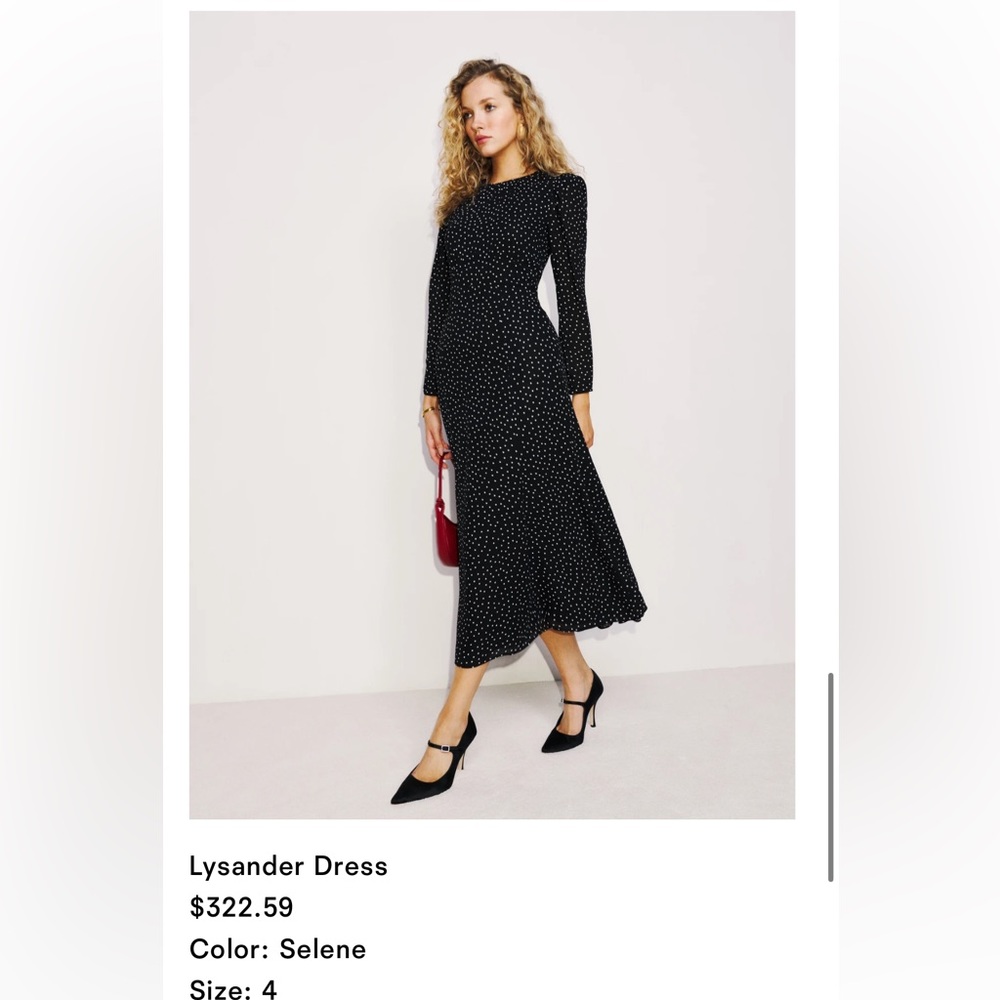 Black polka dot reformation dress